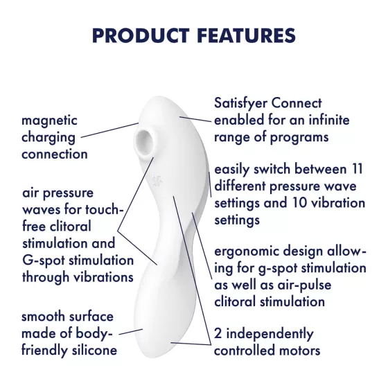 Satisfyer Curvy Trinity 5+ - aplikací ovládaný 2v1 vibrátor (bílý)