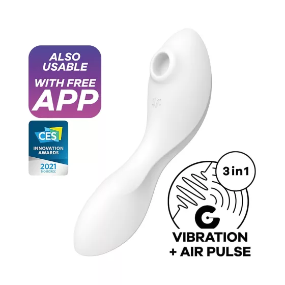 Satisfyer Curvy Trinity 5+ - aplikací ovládaný 2v1 vibrátor (bílý)