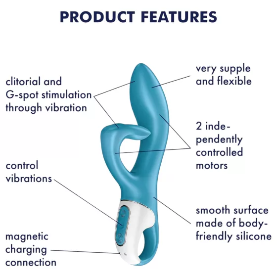Satisfyer Embrace Me - vibrátor s ramenem na klitoris - dobíjecí - tyrkysový