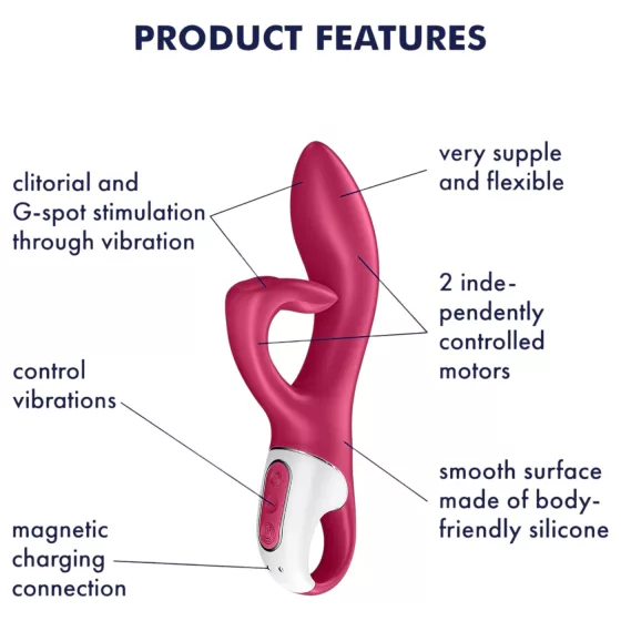 Satisfyer Embrace Me - vibrátor s ramenem na klitoris - dobíjecí - červený
