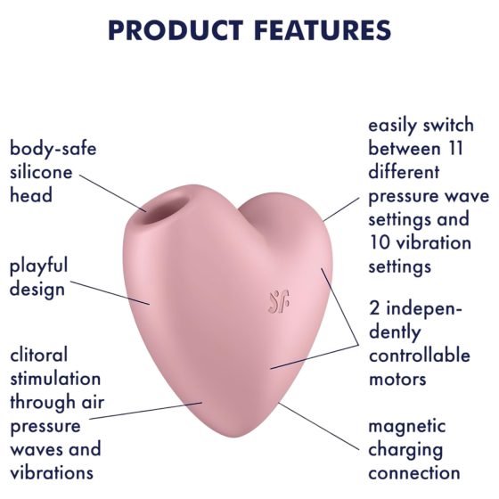 Satisfyer Cutie Heart - stimulátor klitorisu na vlny - dobíjecí - růžový