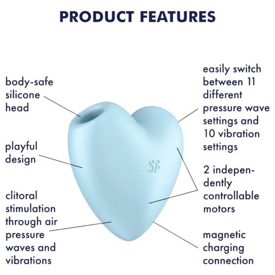 Satisfyer Cutie Heart - akumulátorový stimulátor klitorisu v modré barvě