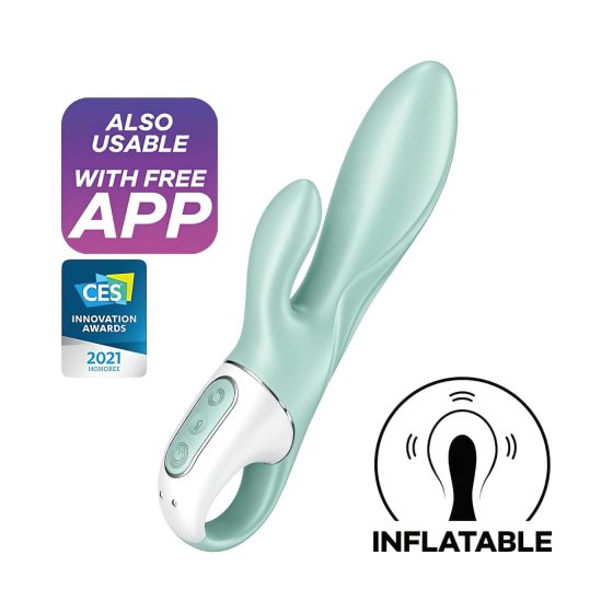 Satisfyer Air Pump Bunny 5 - chytrý nafukovací vibrátor (máta)
