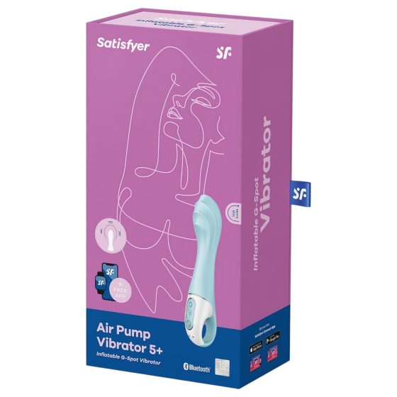 Satisfyer Air Pump Vibrátor 5 - chytrý nafukovací vibrátor (modrý)