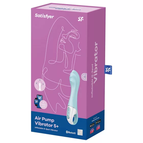 Satisfyer Air Pump Vibrator 5 - ovládaný aplikací (modrý)