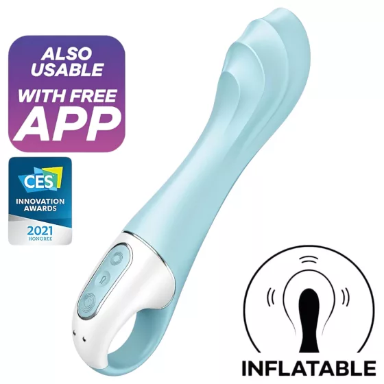Satisfyer Air Pump Vibrator 5 - ovládaný aplikací (modrý)