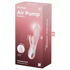   Satisfyer Air Pump Bunny 3 - nafukovací vibrátor (růžový)