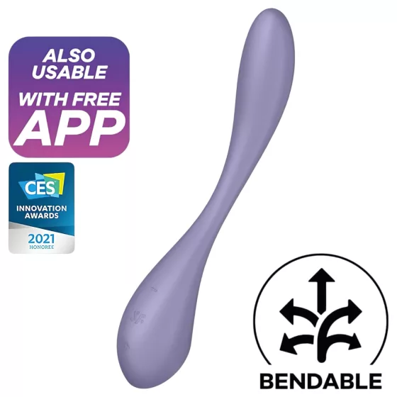 Satisfyer G-spot Flex 5 - aplikací ovládaný vibrátor na bod G (fialový)