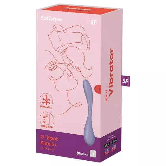 Satisfyer G-spot Flex 5 - aplikací ovládaný vibrátor na bod G (fialový)
