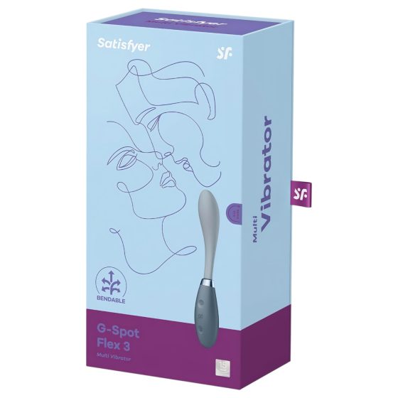 Satisfyer G-Spot Flex 3 - akumulátorový G-bod vibrátor (šedý)