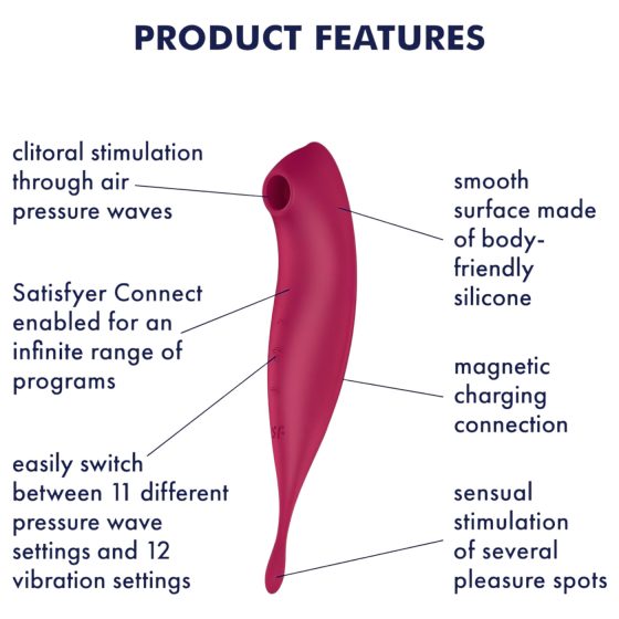 Satisfyer Twirling Pro - chytrý 2v1 vibrátor na klitoris (červený)
