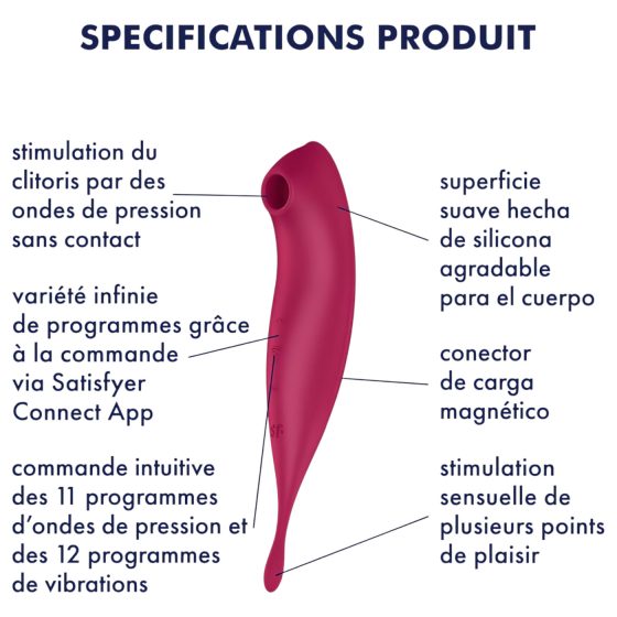 Satisfyer Twirling Pro - chytrý 2v1 vibrátor na klitoris (červený)