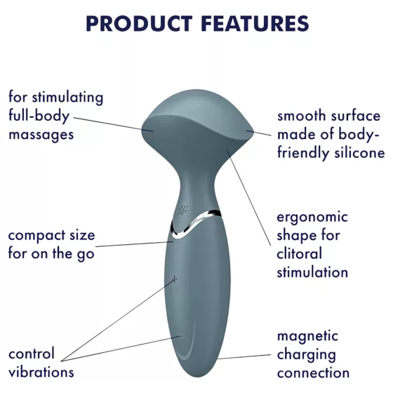 Satisfyer Mini Wand-er - masážní vibrátor (šedý)
