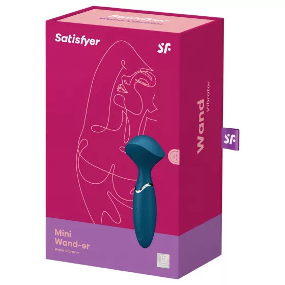 Satisfyer Mini Wand-er - masážní vibrátor voděodolný - modrý