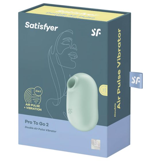 Satisfyer Pro To Go 2 - akumulátorový stimulátor klitorisu s tlakem vzduchu (máta)