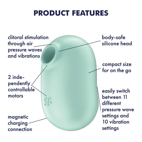 Satisfyer Pro To Go 2 - akumulátorový stimulátor klitorisu s tlakem vzduchu (máta)