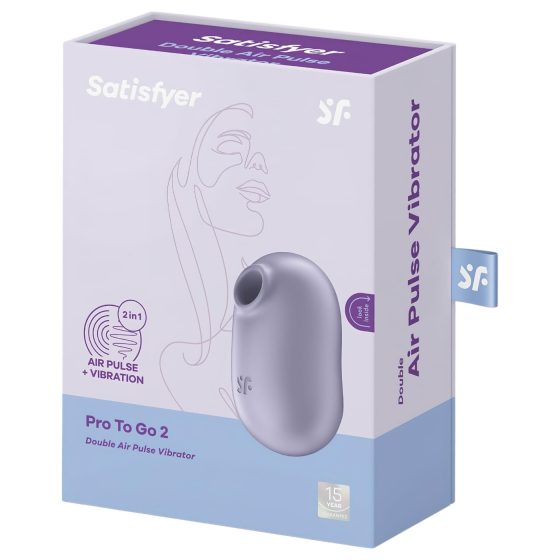 Satisfyer Pro To Go 2 - akumulátorový stimulátor klitorisu s tlakovými vlnami (fialová)
