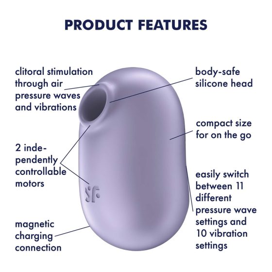 Satisfyer Pro To Go 2 - akumulátorový stimulátor klitorisu s tlakovými vlnami (fialová)