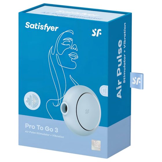Satisfyer Pro To Go 3 - akumulátorový, vzduchový stimulátor klitorisu (modrý)