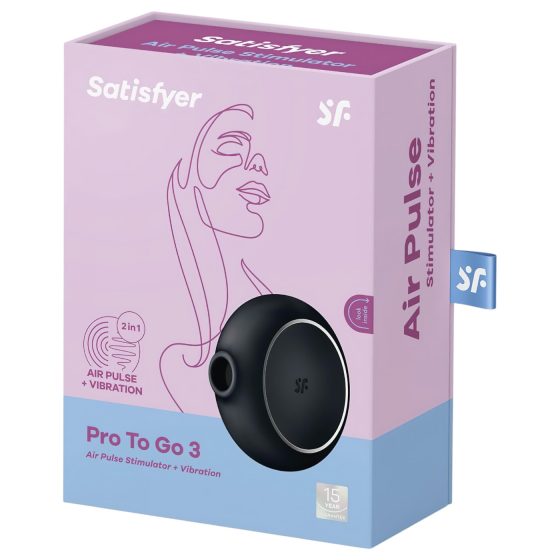 Satisfyer Pro To Go 3 - vzduchová stimulace klitorisu (černá)