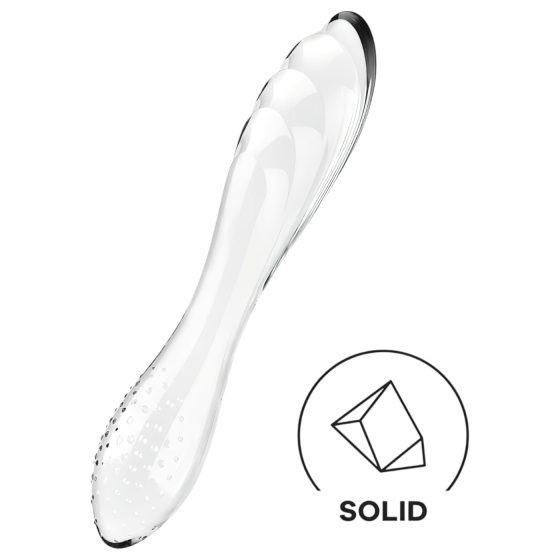 Satisfyer Dazzling Crystal 1 - oboustranné skleněné dildo (průhledné)