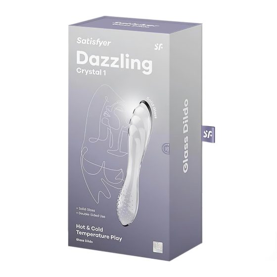 Satisfyer Dazzling Crystal 1 - oboustranné skleněné dildo (průhledné)