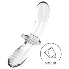   Satisfyer Double Crystal - oboustranné skleněné dildo - transparentní
