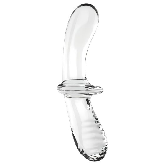 Satisfyer Double Crystal – oboustranné skleněné dildo (průhledné)