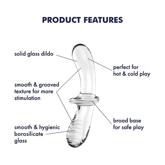 Satisfyer Double Crystal – oboustranné skleněné dildo (průhledné)