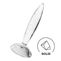 Satisfyer - skleněné dildo - vroubkované - čiré