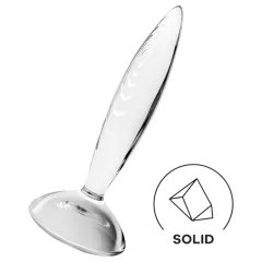 Satisfyer - skleněné dildo - vroubkované - čiré