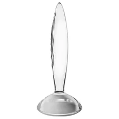 Satisfyer - skleněné dildo - vroubkované - čiré