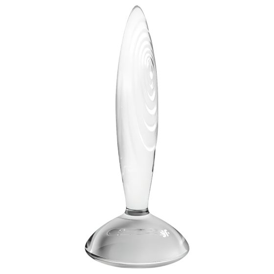 Satisfyer - skleněné dildo - vroubkované - čiré