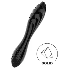   Satisfyer Dazzling Crystal 1 - skleněné dildo oboustranné - černé