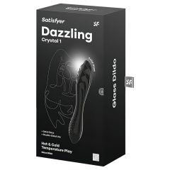  Satisfyer Dazzling Crystal 1 - oboustranné skleněné dildo (černé)