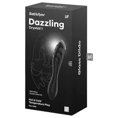   Satisfyer Dazzling Crystal 1 - skleněné dildo oboustranné - černé