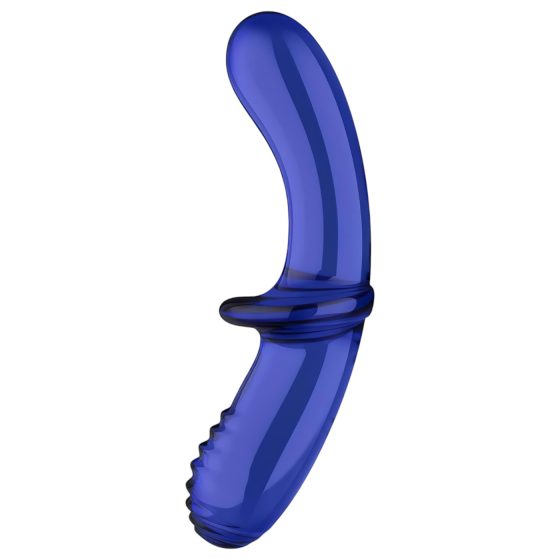 Satisfyer Double Crystal - oboustranné skleněné dildo (modré)