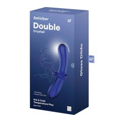   Satisfyer Double Crystal - oboustranné skleněné dildo (modré)