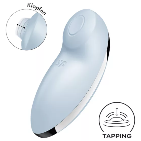 Satisfyer Tap & Climax 2 - stimulátor klitorisu a vibrátor 2 v 1 (modrý)