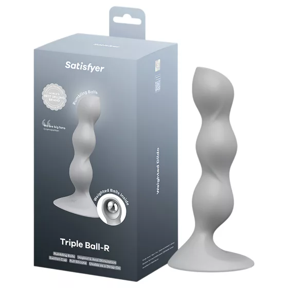 Satisfyer Triple Ball-R - dildo s korálky - šedá
