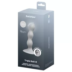 Satisfyer Triple Ball-R - dildo s korálky - šedá