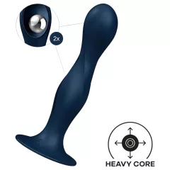 Satisfyer Double Ball-R - vážené dildo - modrá