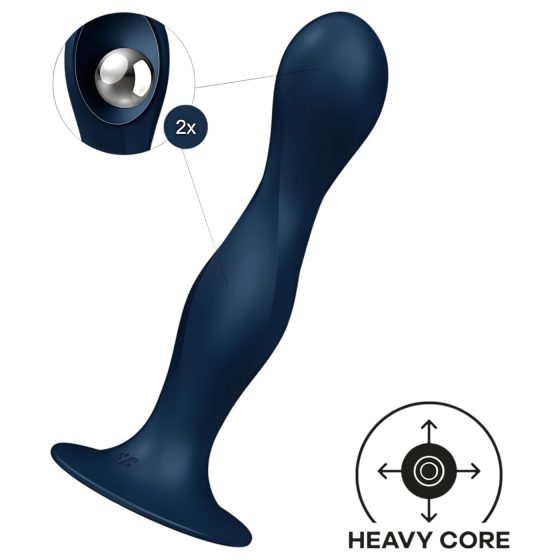 Satisfyer Double Ball-R - vážené dildo (modré)