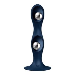   Satisfyer Double Ball-R - Zátěžové dildo s hmatovými nožičkami (tmavě modré)