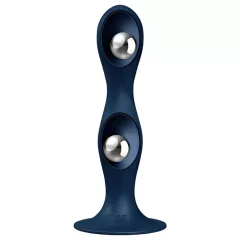 Satisfyer Double Ball-R - vážené dildo - modrá