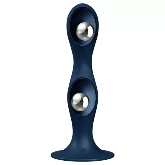 Satisfyer Double Ball-R - vážené dildo - modrá