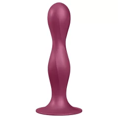   Satisfyer - dildo s přísavkou - vibrační, vážený - červená