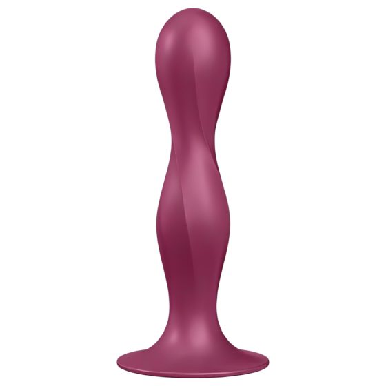 Satisfyer Double Ball-R - přísavný závažíkový dildo (červený)