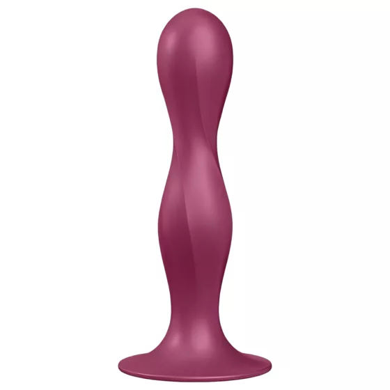 Satisfyer - dildo s přísavkou - vibrační, vážený - červená