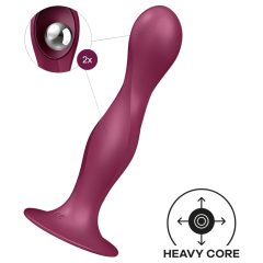   Satisfyer Double Ball-R - přísavný závažíkový dildo (červený)